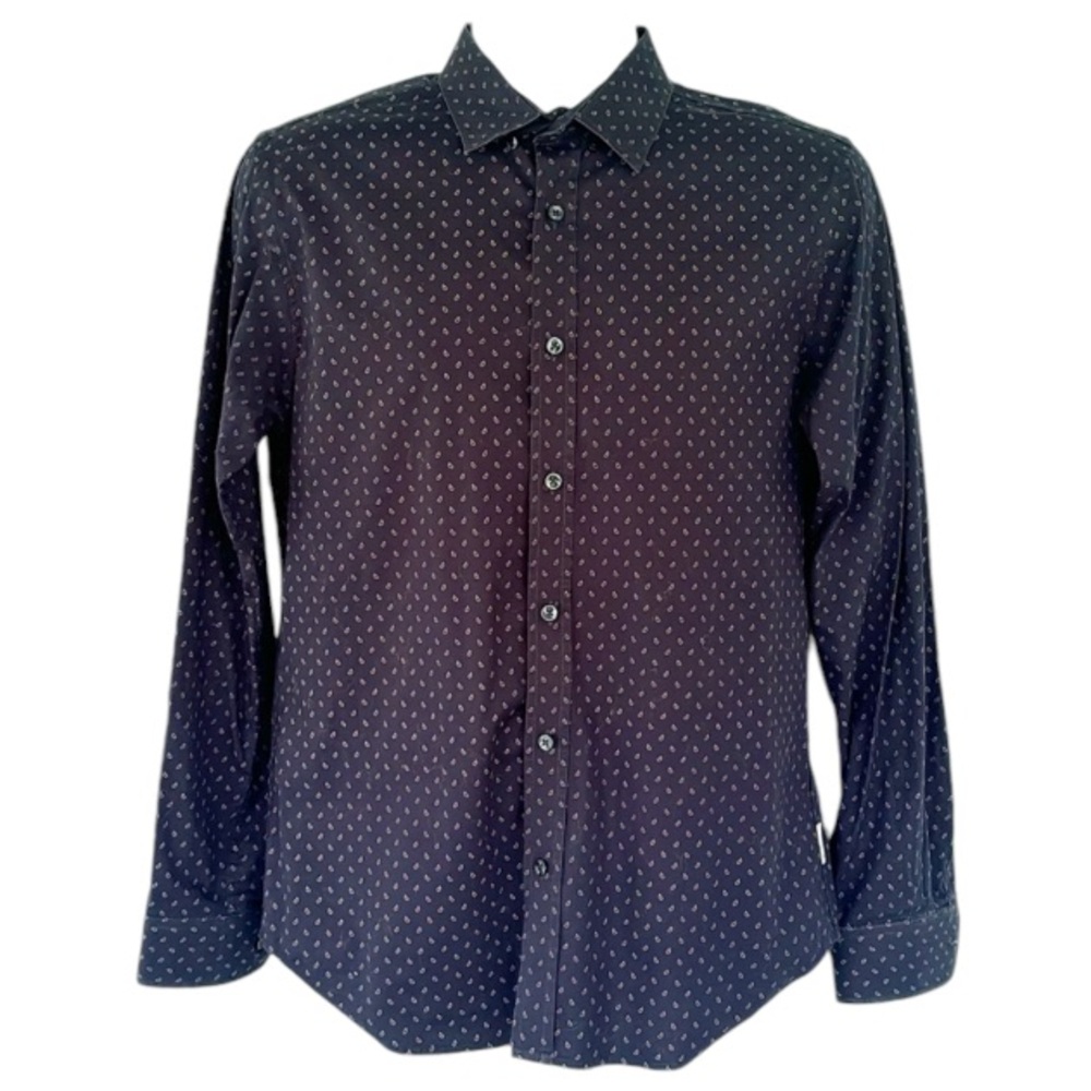 Ben Sherman The Original stretch fit navy blue paisley dress shirt size small
